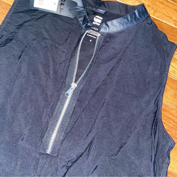 New! G-Star Raw $130 Womens Boyfriend Zip Black Tank Small NWT - Picture 9 of 14